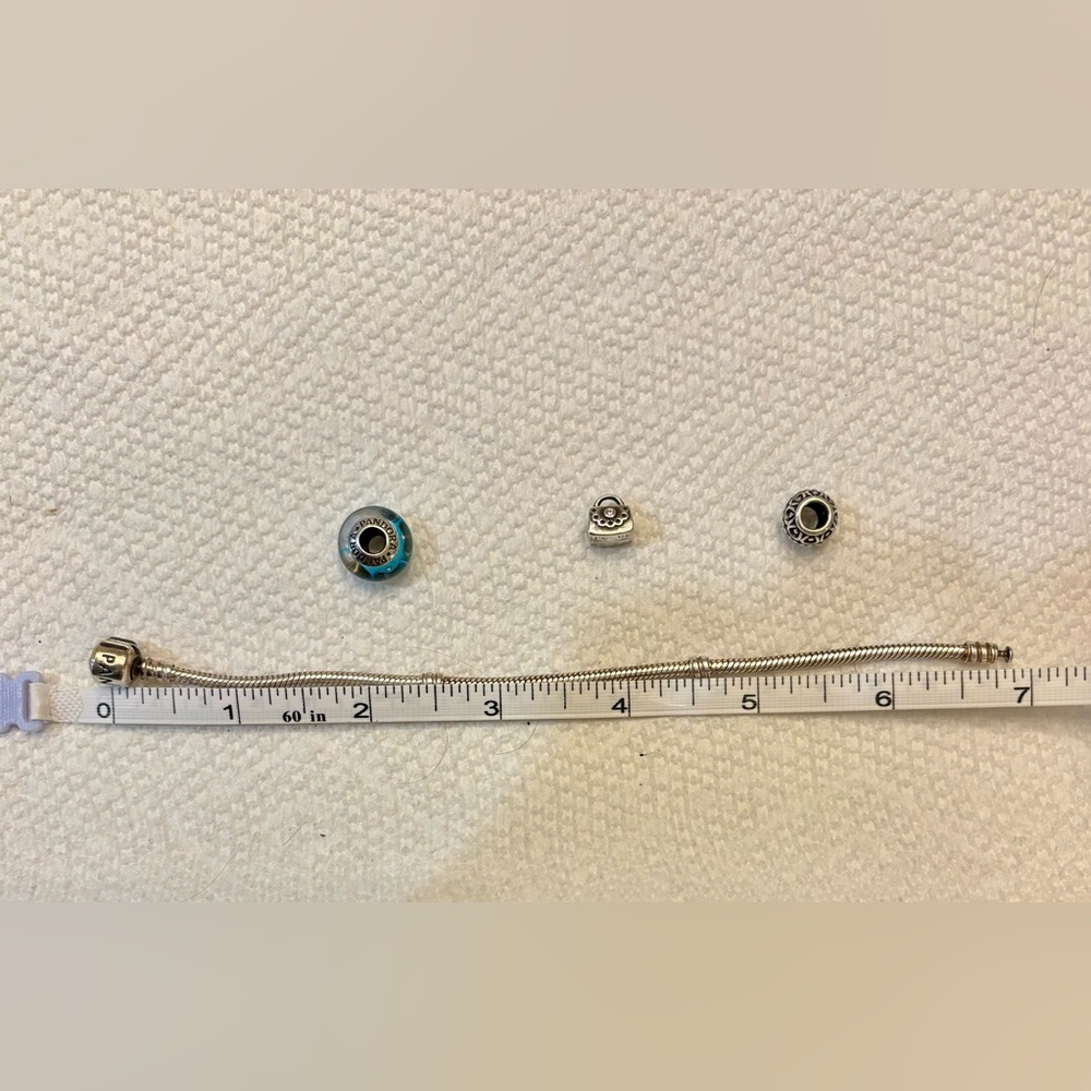 Pandora charm bracelet + 3 charms